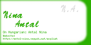 nina antal business card